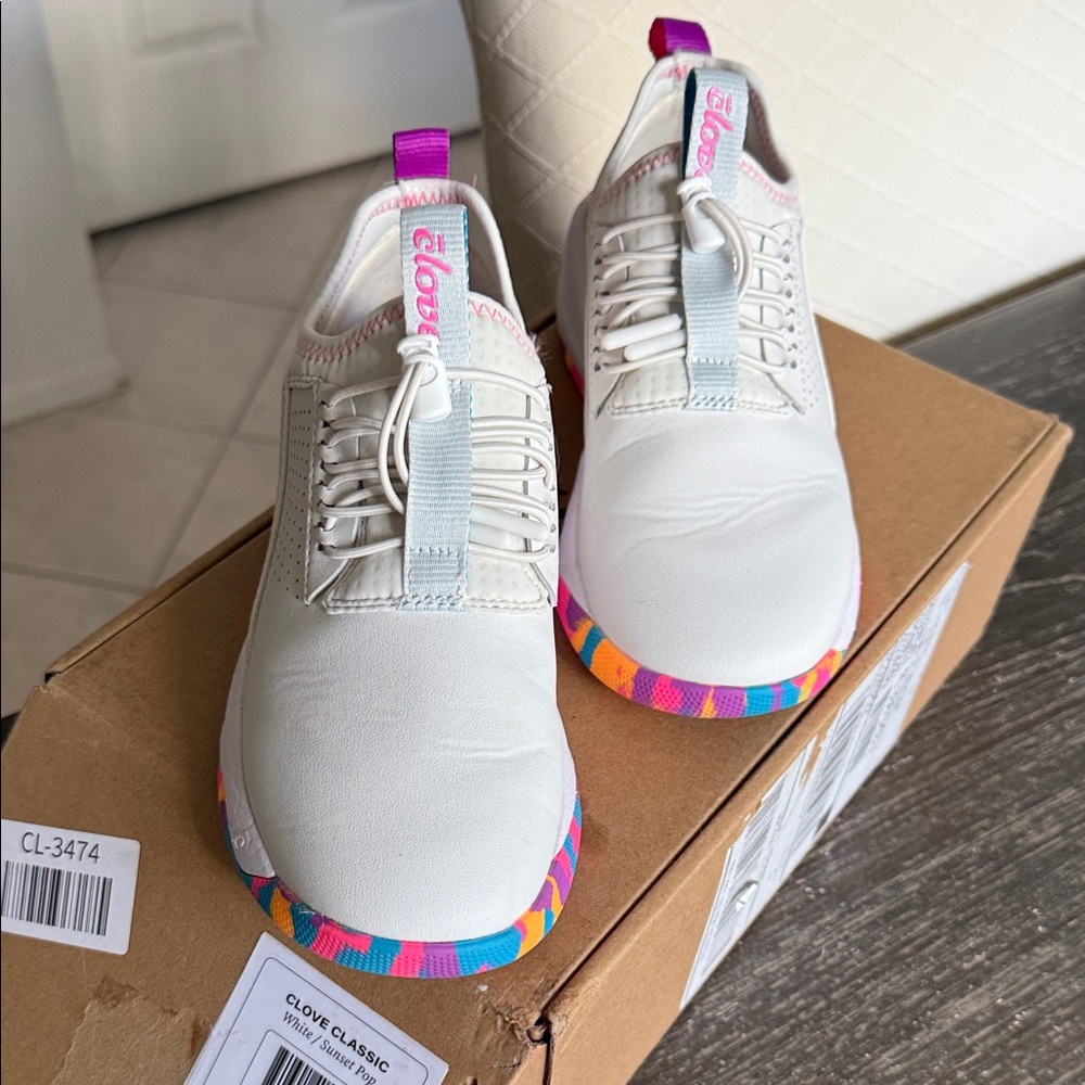 Clove Classic Limited Edition Sneakers-White/SunsetPop waterproof/slip-resistant